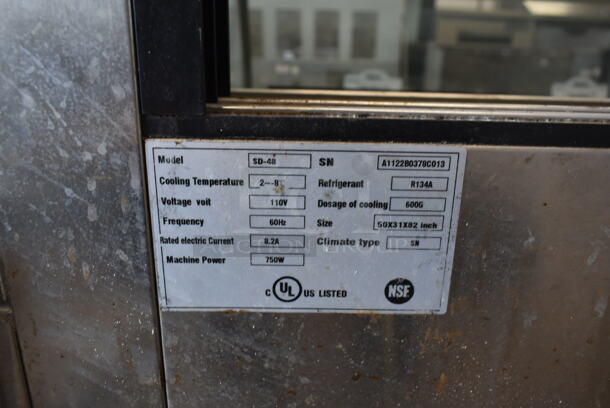 Spartan SD-48 Stainless Steel Commercial Floor Style Deli Display Case Merchandiser. 110 Volts, 1 Phase. Tested and Powers On But Does Not Get Cold - Image 5 of 5