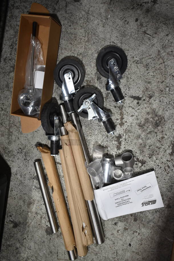 BRAND NEW! Eagle Stainless Steel Commercial Single Bay Portable Mop Sink w/ Legs and Commercial Casters. - Image 3 of 7