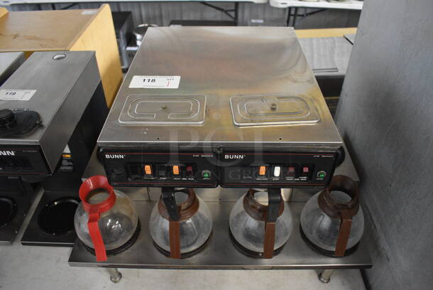 Bunn Stainless Steel Commercial Countertop 6 Burner Coffee Machine w/ 2 Metal Brew Baskets and 4 Coffee Pots. 30x20x21 - Image 6 of 6