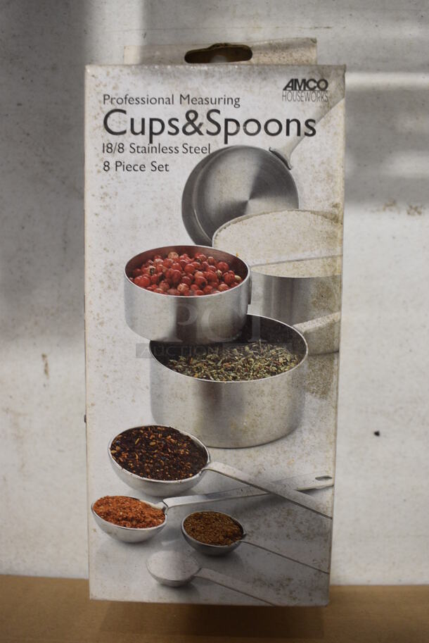 BRAND NEW IN BOX! Amco Stainless Steel Measuring Cups and Spoons