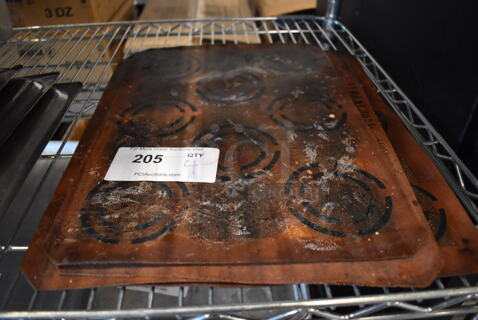 4 Orange 8 Muffin Silform Baking Pan Liners. 11.5x16.5. 4 Times Your Bid!