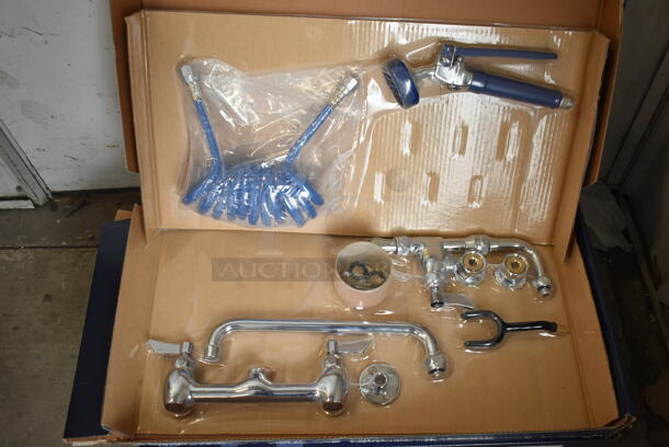 3 BRAND NEW SCRATCH AND DENT! Waterloo 750FWU812 2.6 GPM Wall-Mounted Pet Grooming / Utility Faucet with 8" Centers, 9' Coiled Hose, and 12" Add-On Faucet. 3 Times Your Bid! - Image 3 of 6