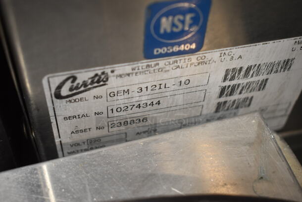 Curtis GEM-312IL-10 Stainless Steel Commercial Double Coffee Machine w/ 2 Server Satellites and 2 Metal Brew Baskets. 220 Volts.  - Image 6 of 7