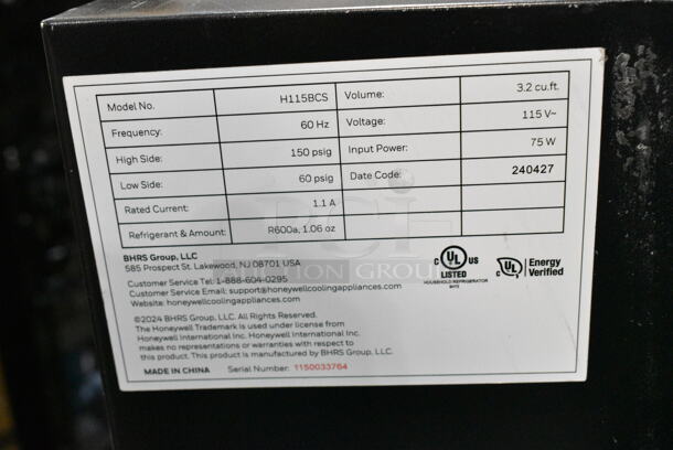 Honeywell H115BCS Metal Mini Cooler Merchandiser. 115 Volts, 1 Phase. Tested and Powers On But Does Not Get Cold
 - Image 4 of 4