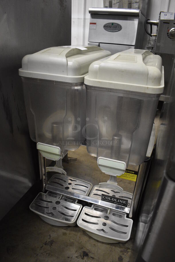 Coldline Stainless Steel Commercial Countertop 2 Hopper Refrigerated Beverage Machine. 17x18x26. Tested and Working! - Image 2 of 7