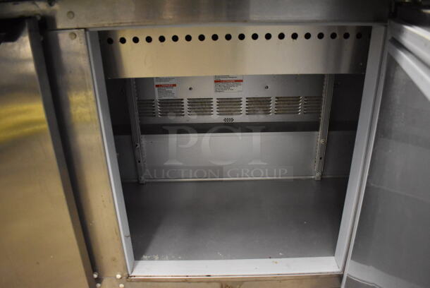 Beverage Air SPE72HC-30M Stainless Steel Commercial Prep Table w/ Sneeze Guard on Commercial Casters. 115 Volts, 1 Phase. 72x33x60. Tested and Working! - Image 8 of 12