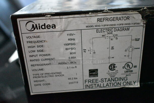Midea WHD-113FW1 Metal Mini Cooler w/ Freezer. 115 Volts, 1 Phase. Cannot Test Due To Cut Power Cord - Image 7 of 7