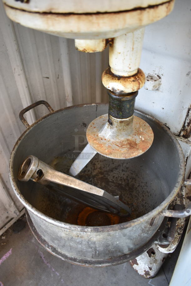 AS600 Metal Commercial Floor Style 60 Quart Planetary Dough Mixer w/ Metal Mixing Bowl, Dough Hook, Paddle and Pelican Head Attachments. 208-240 Volts. - Image 2 of 10