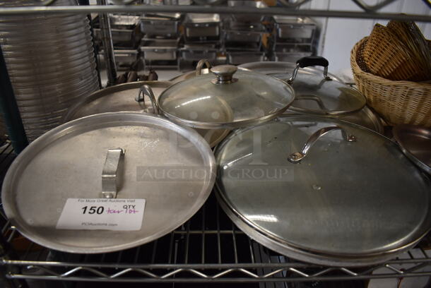 ALL ONE MONEY! Tier Lot of Various Items Including Metal Lids, Bread Baskets and Poly Pitcher - Image 2 of 7