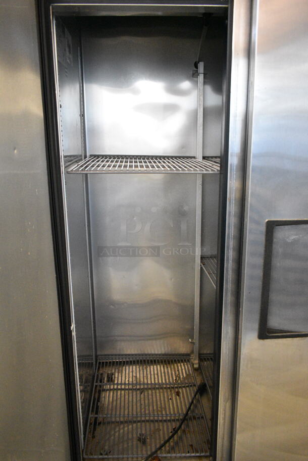 2017 True T-35 Stainless Steel Commercial 2 Door Reach In Cooler w Poly Coated Racks on Commercial Casters. 115 Volts, 1 Phase. Tested and Working! - Image 4 of 6