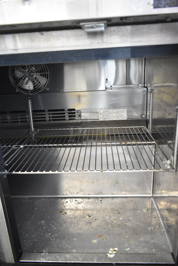 Turbo Air TWR-48SD-N Stainless Steel Commercial 2 Door Undercounter Cooler on Commercial Casters. 115 Volts, 1 Phase. Tested and Working! - Image 3 of 5