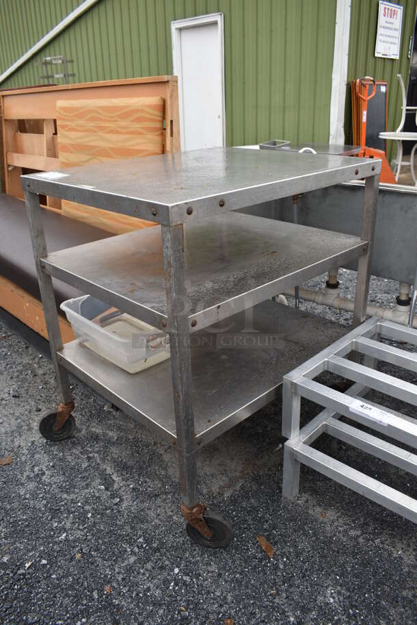 Stainless Steel Commercial 3 Tier Cart on Commercial Casters. 27x32x37 - Image 5 of 6