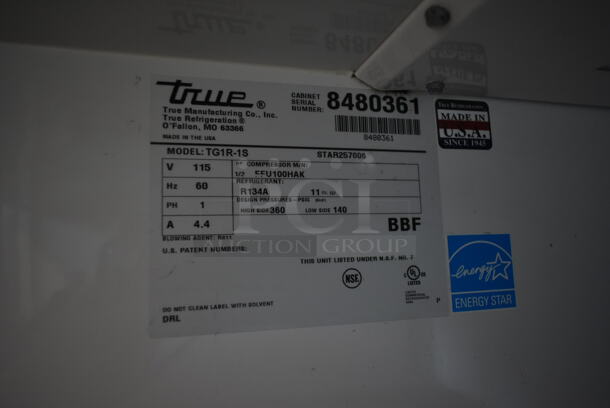 2015 True TG1R-1S ENERGY STAR Stainless Steel Commercial Single Door Reach In Cooler w/ Poly Coated Racks. 115 Volts, 1 Phase. Tested and Working! - Image 6 of 6