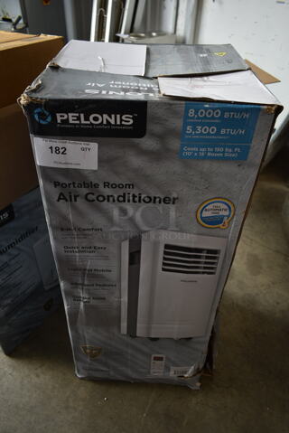 IN ORIGINAL BOX! Pelonis PAPO8R1BWT Portable Air Conditioner. 8,000 BTU. 115 Volts, 1 Phase.