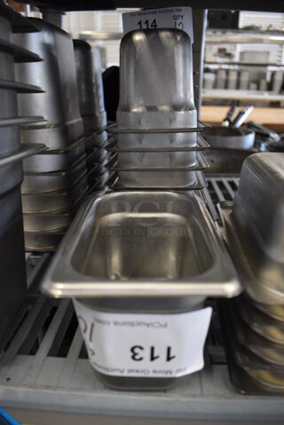 10 Stainless Steel 1/9 Size Drop In Bins. 1/9x4. 10 Times Your Bid!