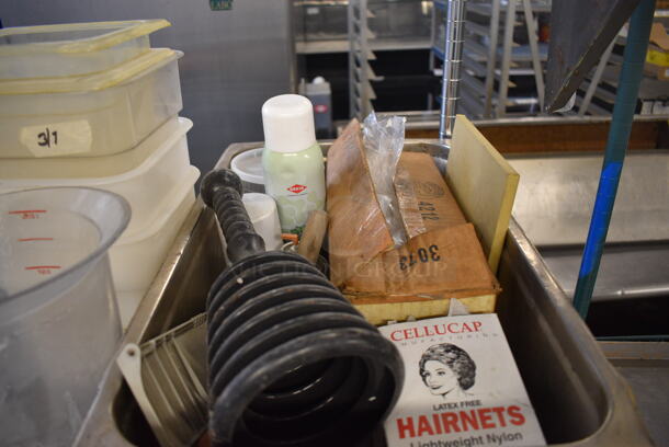 ALL ONE MONEY! Lot of Poly Pitcher, Poly Containers and Plungers in Metal Full Size Drop In Bin! - Image 2 of 3