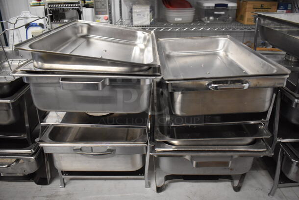 ALL ONE MONEY! Lot of 13 Various Metal Chafing Dishes w/ Drop In and Lid. Comes w/ Box of Chafing Dish Sterno Pieces - Image 4 of 5