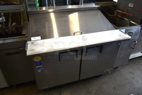 Everest EPBR2 Stainless Steel Commercial Sandwich Salad Prep Table Bain Marie Mega Top on Commercial Casters. 115 Volts, 1 Phase. Tested and Working!
