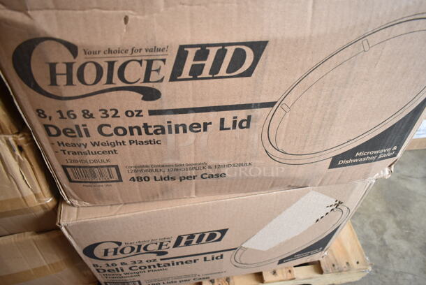 PALLET LOT of 31 BRAND NEW Boxes Including 612D3COMP Choice 8 1/2"x 6 3/8" 3-Compartment Oblong Foil Take-Out Container with Board Lid - 250/Case, 2 Box 130CLKFSNH Visions Individually Wrapped Clear Heavy Weight Cutlery Pack with Napkin - 500/Case, 4 Box 128HDLDBULK ChoiceHD Microwavable Translucent Plastic Deli Container Lid - 480/Case, 346MEDCUP1Z Choice 1 oz. Disposable Polypropylene Graduated Medicine Cup - 5000/Case, 423HLS85SS ServIt HLS85SS 8' Cut-to-Length Ceiling Mount Heat Lamp with Modern Stainless Steel Round Dome Shade, Choice Medicine Cups, 105GC49973 Choice 3 Part Tan and White Carbonless Guest Check with Beverage Lines and Bottom Guest Receipt - 2000/Case, 2 Box 500CC20 Choice Clear PET Customizable Plastic Cold Cup - 20 oz. - 600/Case, Henny Penny 12090 Prime 11" x 19" Filter Pad - 30/Case, 3 Box 433SLINER2BL Baker's Lane 12" x 16" Half Size Silicone Coated Parchment Paper Bun / Sheet Pan Liner Sheet - 1000/Case. 31 Times Your Bid! - Image 11 of 12