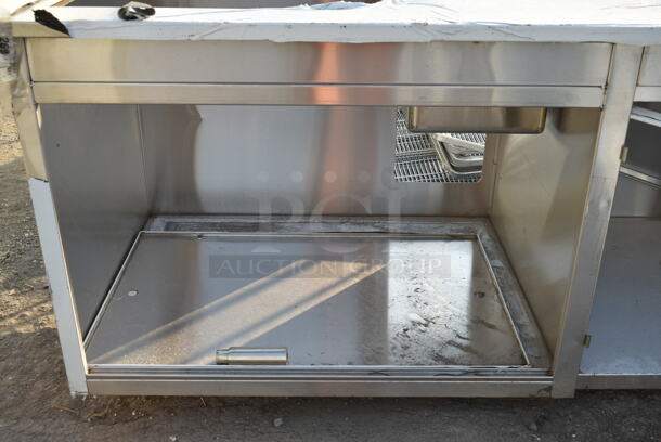 BRAND NEW SCRATCH AND DENT! Stainless Steel Commercial Counter w/ Sink Bay, Opening and Under Shelf.  - Image 3 of 6