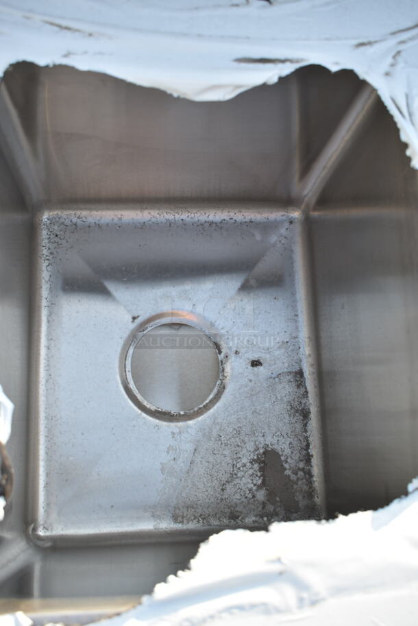 BRAND NEW SCRATCH AND DENT! Stainless Steel Commercial Counter w/ Sink Bay, Opening and Under Shelf.  - Image 5 of 6