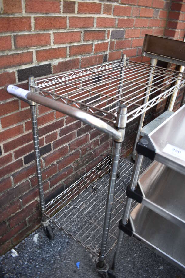 Chrome Finish 2 Tier Cart on Commercial Casters. 18x35x40 - Image 2 of 4