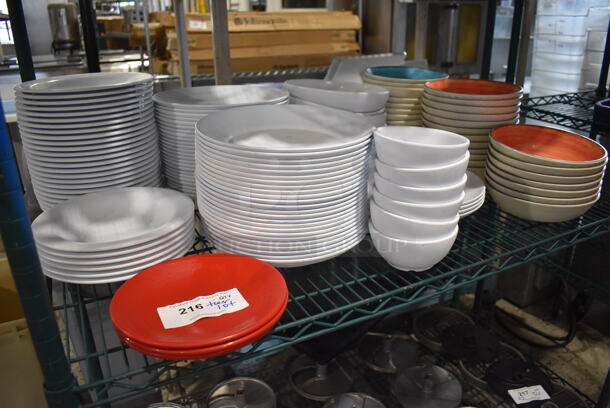 ALL ONE MONEY! Tier Lot of Various Poly Plates and Bowls
