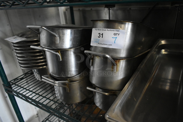 7 Metal Pans w/ Handles. 6x20x5, 6x20x3.5. 7 Times Your Bid! - Image 2 of 3