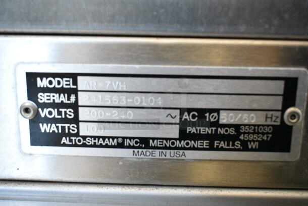 Alto Shaam AR-7VH Stainless Steel Commercial Electric Powered Rotisserie Oven w/ Ventless Hood and Basket Spits. 200-240 Volts, 1 Phase. - Image 6 of 6