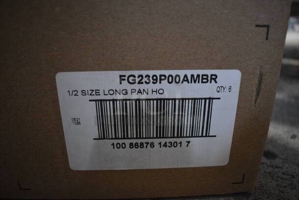 6 BRAND NEW IN BOX! Rubbermaid FG239P00AMBR Amber Poly 12 Size Long Drop In Bins. 12Lx2.5. 6 Times Your Bid! - Image 6 of 6