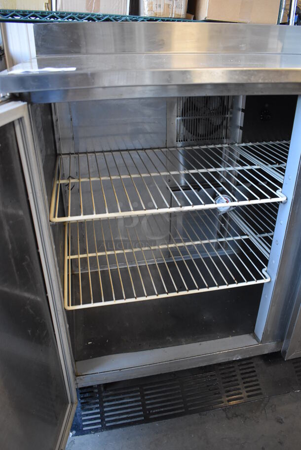 Duke RUF-48M Stainless Steel Commercial 2 Door Work Top Cooler w/ Back Splash. 120 Volts, 1 Phase. 48x30x40. Tested and Working! - Image 4 of 6