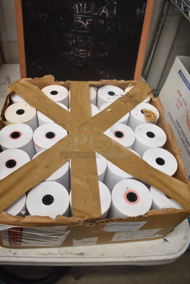 ALL ONE MONEY! Table and Floor Lot Including Chalkboard, Receipt Paper, Cash Drawer, Sanitizing Buckets, Hose, Lid, Sheet Pans and MORE! - Image 7 of 8