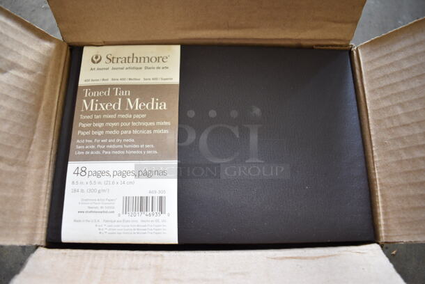 Box of BRAND NEW! Strathmore Toned Tan Mixed Media Books. 9x6x1