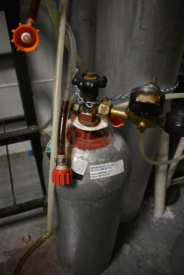 3 Various Carbon Dioxide Tanks. 8x8x57, 8x8x27. 3 Times Your Bid! Buyer Must Pick Up - We Will Not Ship This Item. (kitchen) - Image 3 of 4