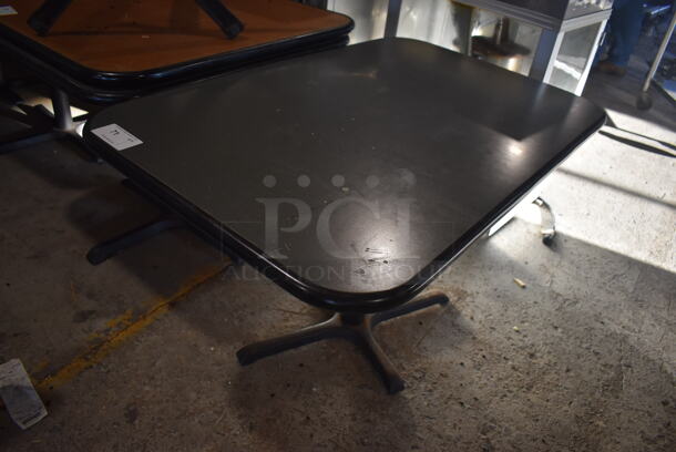 Gray Table on Black Metal Table Base. 30x48x30 - Image 3 of 5