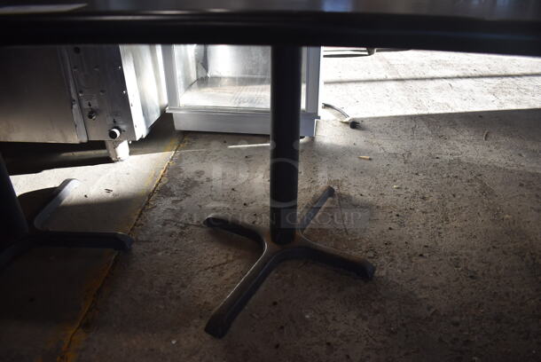 Gray Table on Black Metal Table Base. 30x48x30 - Image 5 of 5