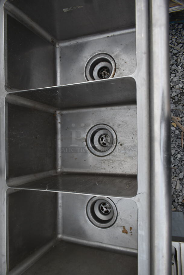 Stainless Steel Commercial 3 Bay Sink w/ Faucet and Handles. Bays 10x14 - Image 2 of 4