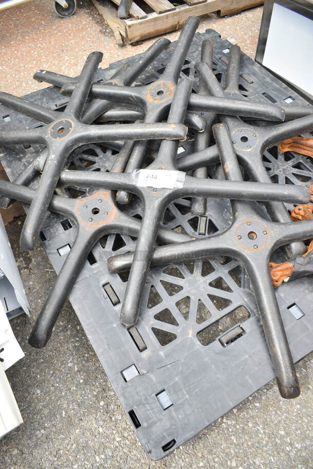 ALL ONE MONEY! Pallet Lot of 20 Black Metal Table Base Pieces - Image 2 of 3