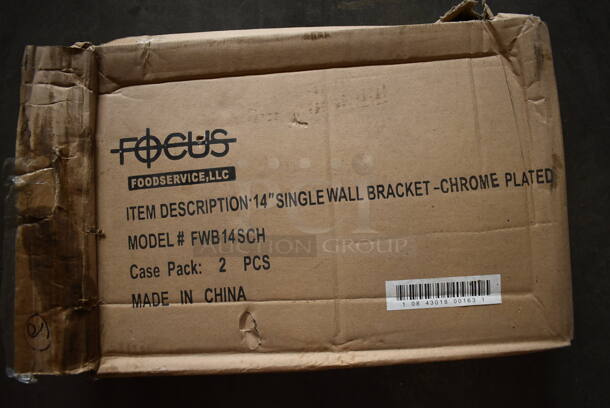ALL ONE MONEY! Lot of 14 BRAND NEW IN BOX! Focus Chrome Single Wall Bracket. 15.5x3x7.5 - Image 3 of 3