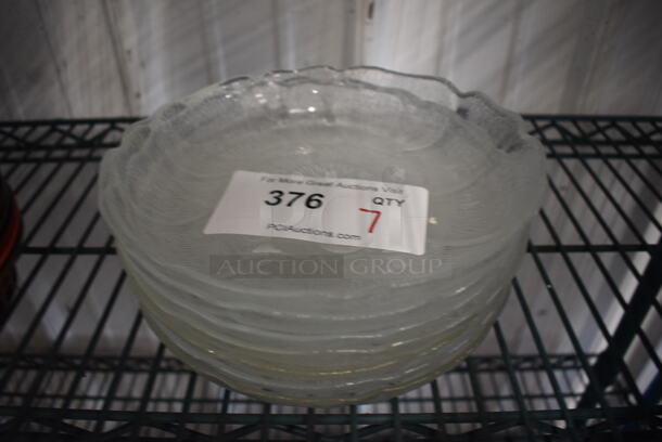 7 Glass Salad Plates. 8x8x1. 7 Times Your Bid!