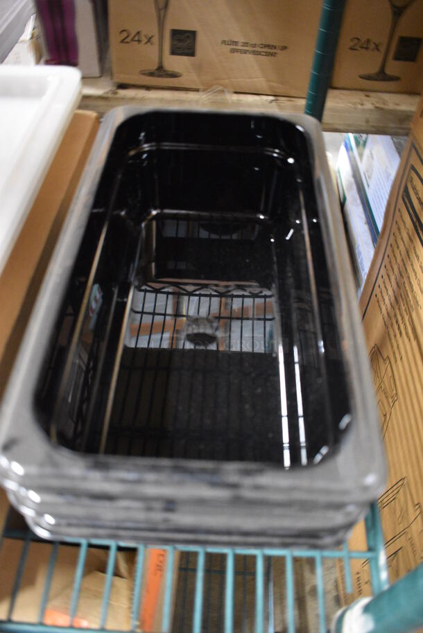 ALL ONE MONEY! Lot of 3 Cambro Black Poly 1/3 Size Drop In Bins! 1/3x4 - Image 3 of 4