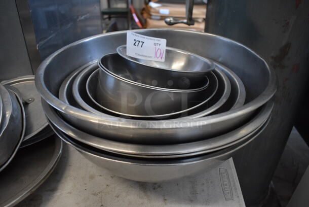 10 Various Metal Bowls. Includes 16x16x5. 10 Times Your Bid!