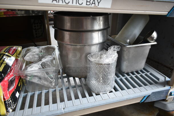 ALL ONE MONEY! Tier Lot of Various Items Including Stainless Steel Cylindrical Bins - Image 2 of 3