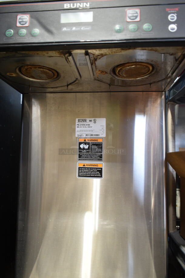 Bunn ICB-TWIN TALL Stainless Steel Commercial Countertop Double Coffee Machine w/ Hot Water Dispenser and 2 Metal Brew Baskets. 120/240 Volts, 1 Phase.  - Image 4 of 8
