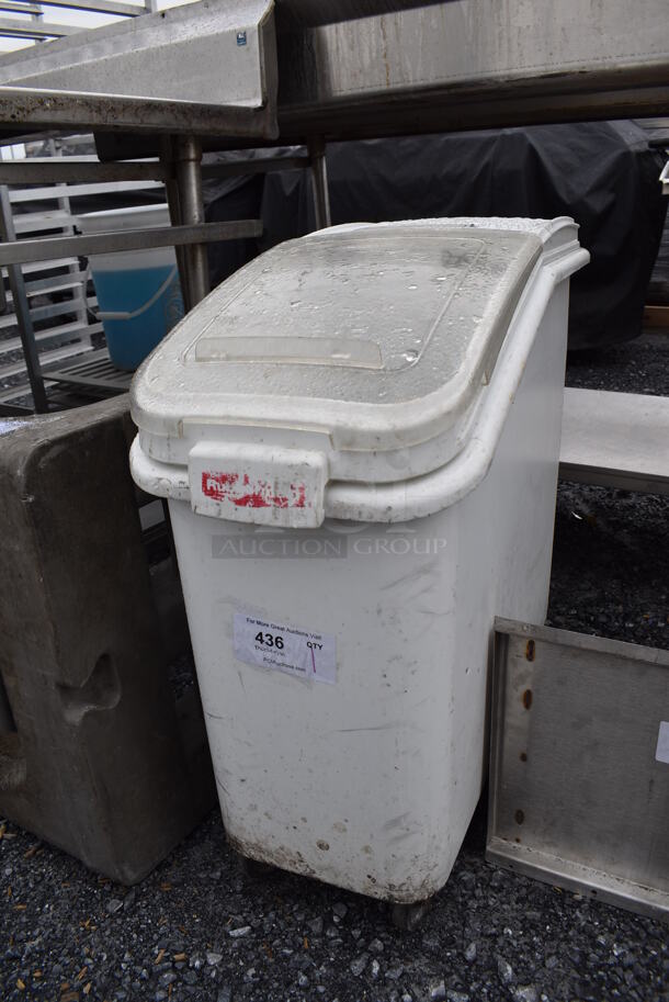 Rubbermaid White Poly Ingredient Bin on Commercial Casters. 13x29x29 - Image 3 of 4