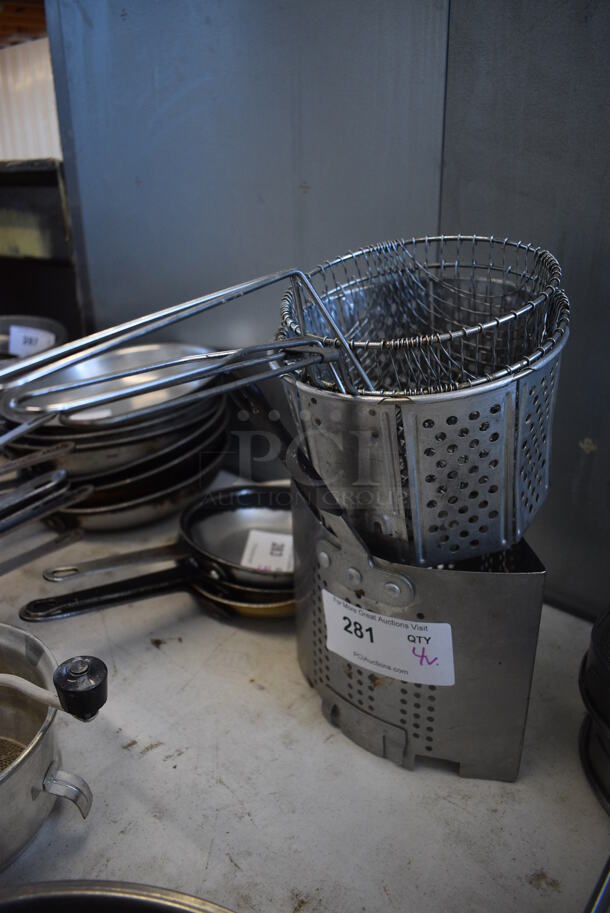 4 Various Metal Baskets. Includes 7.5x14x5. 4 Times Your Bid!
