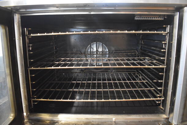 CPG Model FGC 100 Stainless Steel Commercial Natural Gas Powered Full Size Convection Oven w/ View Through Doors, Metal Oven Racks and Thermostatic Controls on Metal Legs. 54,000 BTU. 38x35x56 - Image 5 of 7