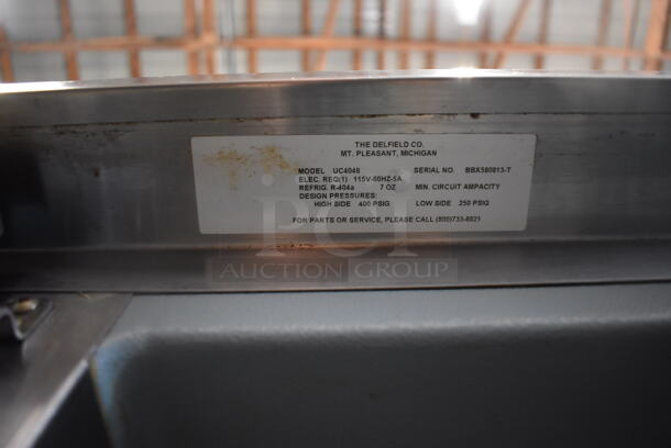 Delfield UC4048 Stainless Steel Commercial 2 Door Undercounter Cooler. 115 Volts, 1 Phase. 48x29x34. Tested and Powers On But Does Not Get Cold - Image 5 of 5