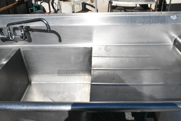 Stainless Steel 2 Bay Sink w/ Faucet, Handles and Dual Drain Boards. (out back) - Image 2 of 4
