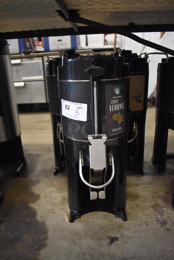 3 Bunn TF Server Black Poly Coffee Satellite Dispensers. 9.5x13x22.5. 3 Times Your Bid!